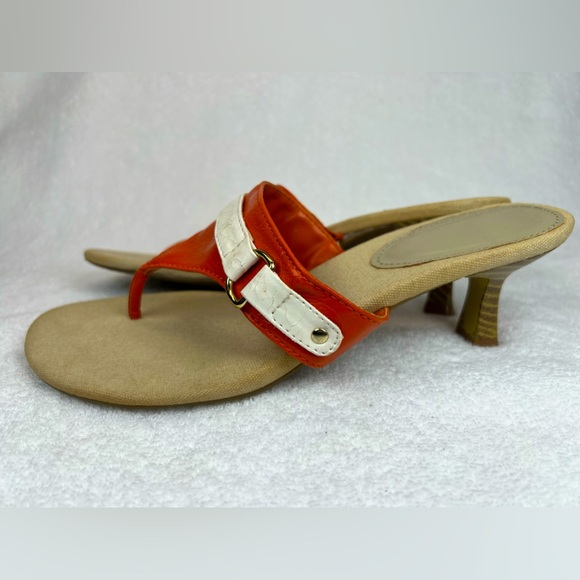 Sandals, Vintage Orange and cream straps with tan insole - Picture 8 of 8